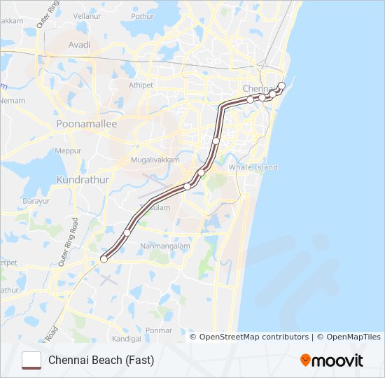 memu Route Schedules, Stops & Maps Chennai Beach (Fast) (Updated)
