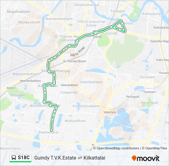 S18C Bus Line Map