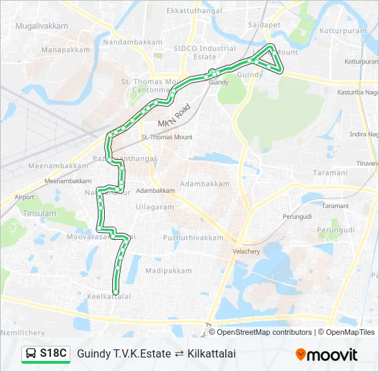S18C Bus Line Map