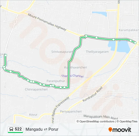 S22 Bus Line Map