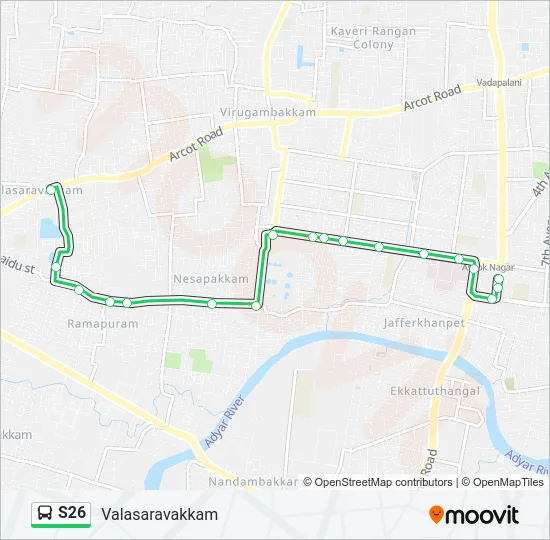 S26 Bus Line Map