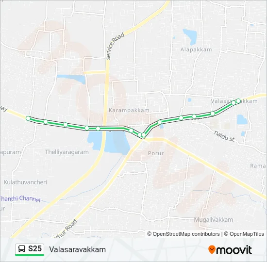 S25 Bus Line Map