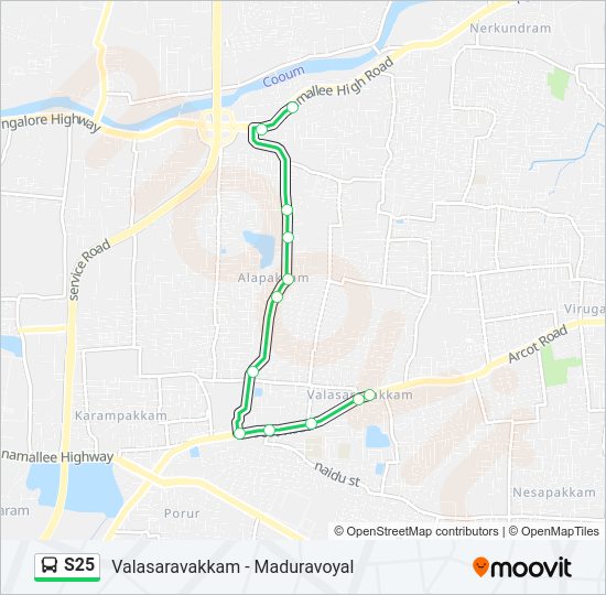 S25 Bus Line Map