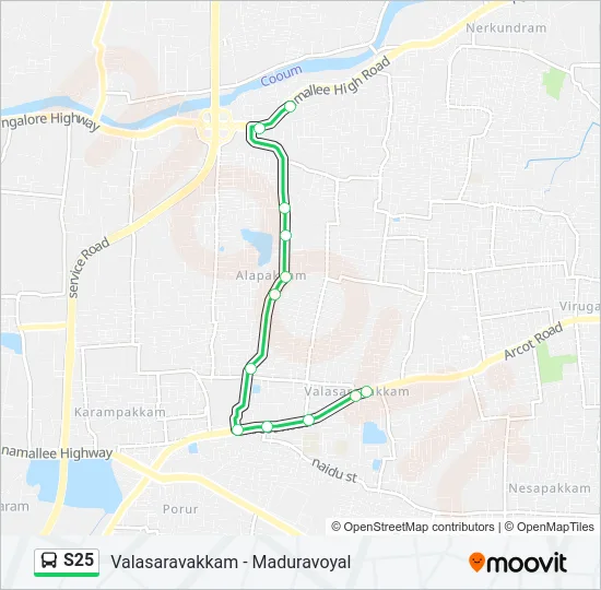 S25 Bus Line Map