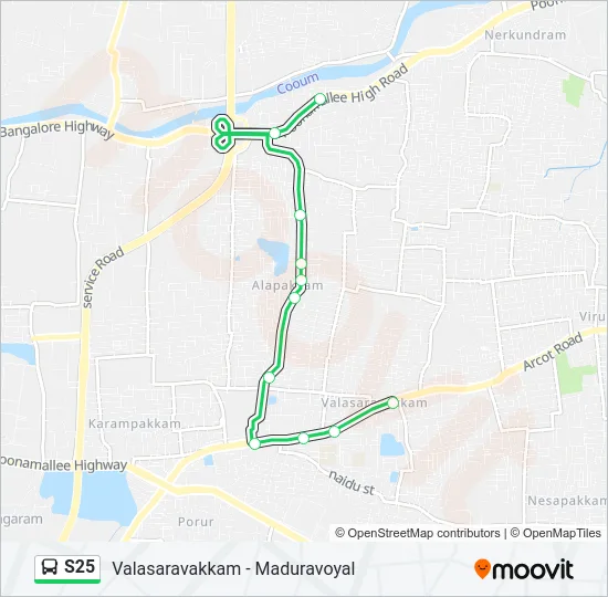 S25 Bus Line Map
