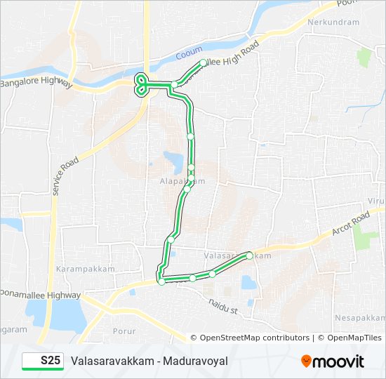 S25 Route Schedules Stops Maps Maduravoyal Updated 