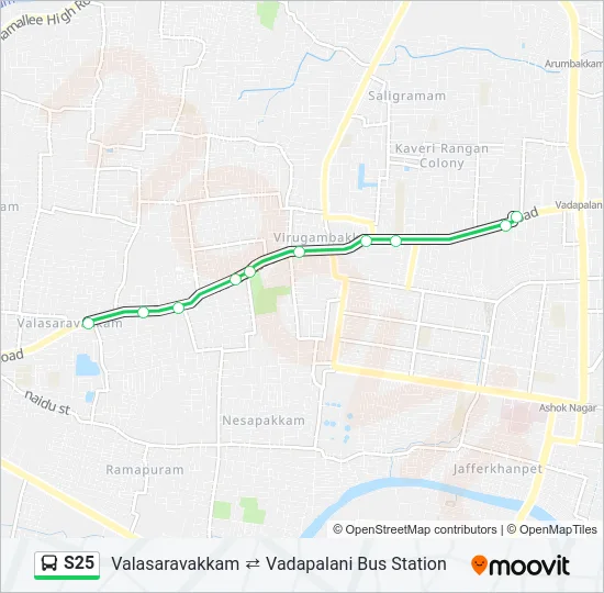 S25 Bus Line Map