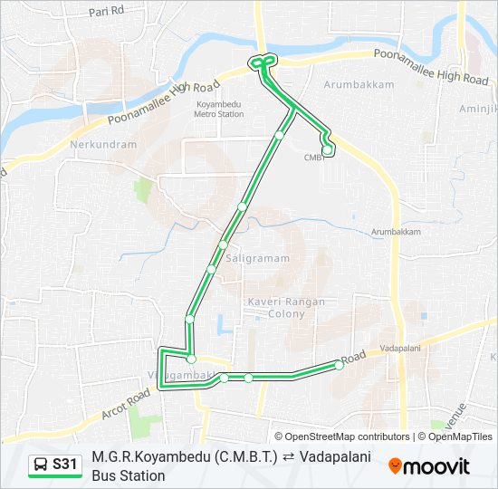 S31 Bus Line Map