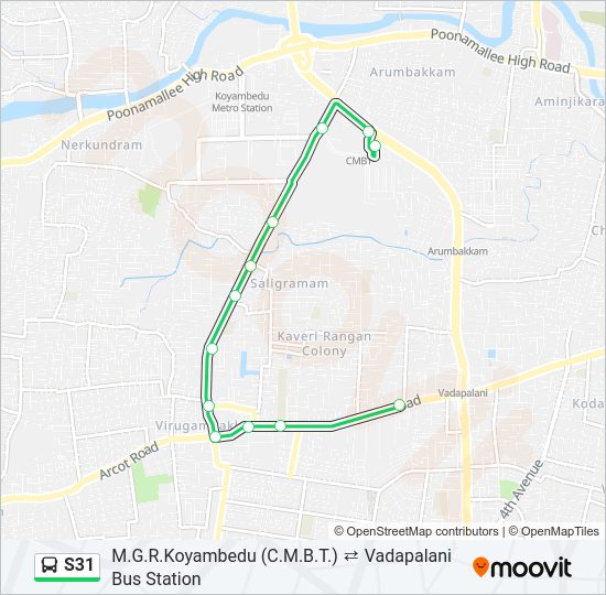 S31 Bus Line Map