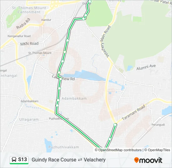 S13 Bus Line Map