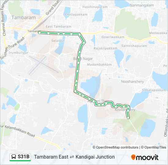S31B Bus Line Map
