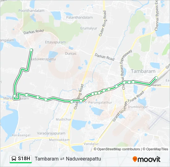 S18H Bus Line Map