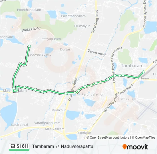 S18H Bus Line Map