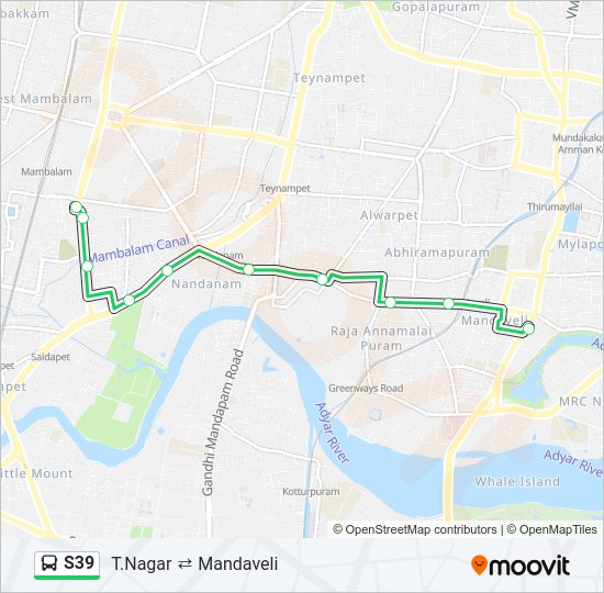 S39 Bus Line Map