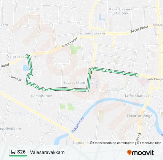 S26 Bus Line Map