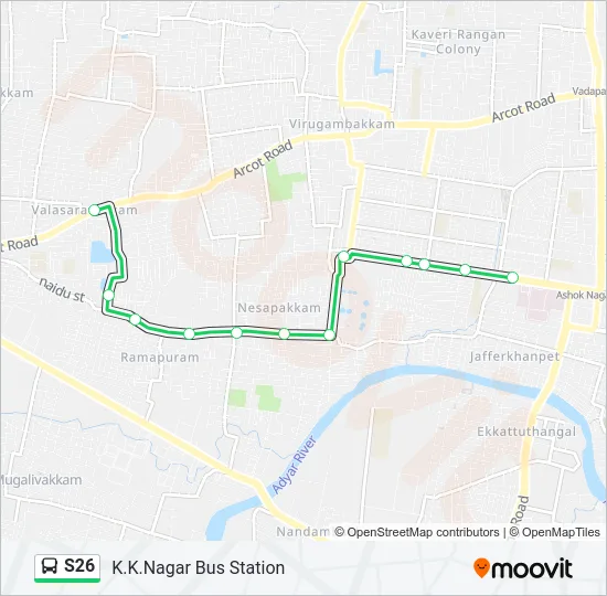 S26 Bus Line Map