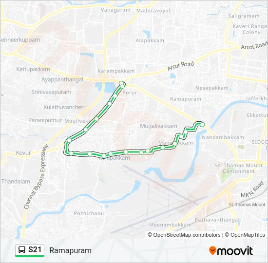 S21 Bus Line Map