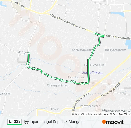 S22 Bus Line Map