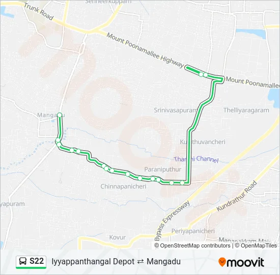 S22 Bus Line Map