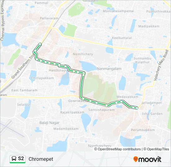 S2 Bus Line Map