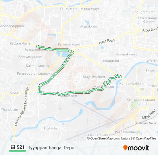 S21 Bus Line Map