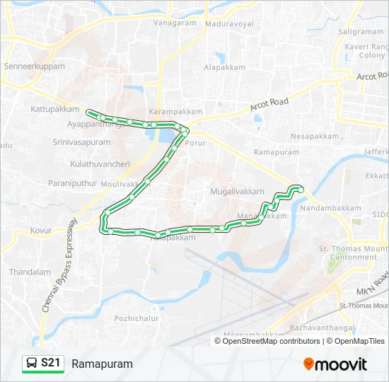 S21 Bus Line Map