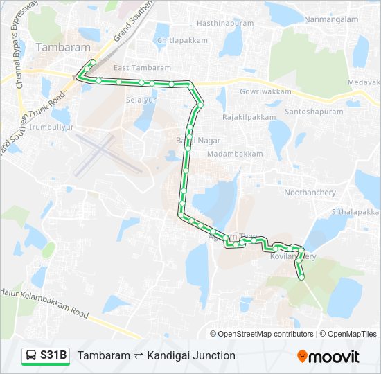 S31B Bus Line Map