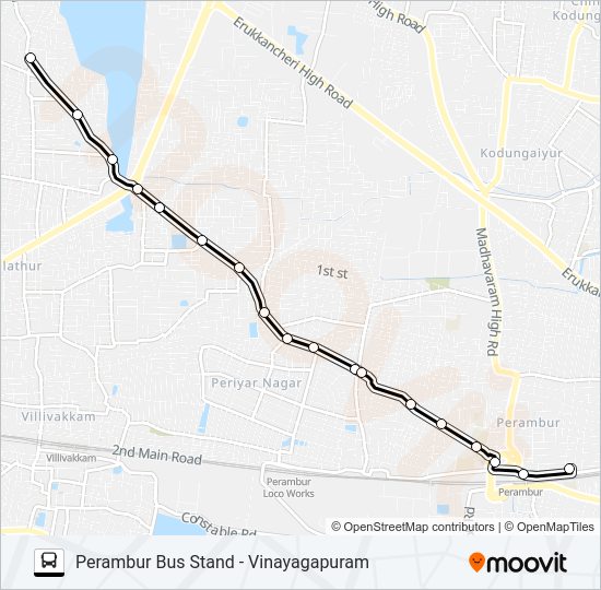 142 Route: Schedules, Stops & Maps - Perambur Bus Stand (Updated)