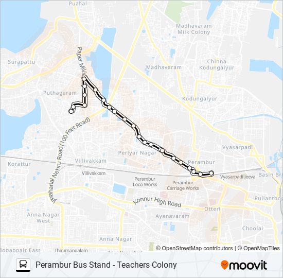 42C bus Line Map