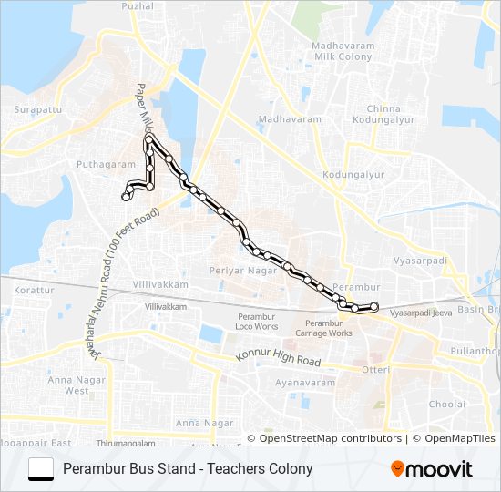 42C bus Line Map