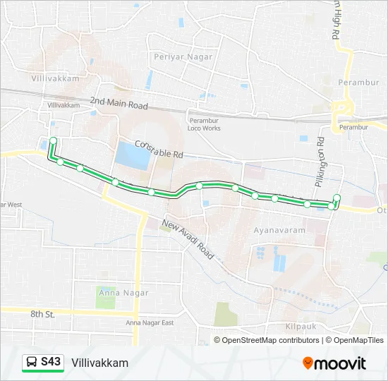 S43 Bus Line Map