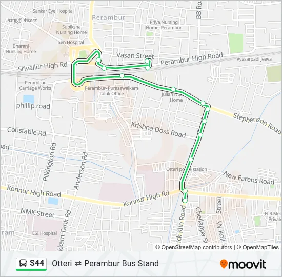 S44 Bus Line Map