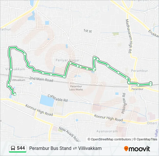 S44 Bus Line Map