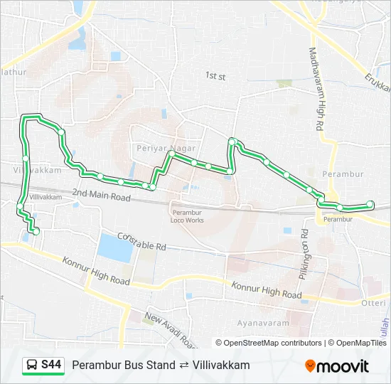S44 Bus Line Map