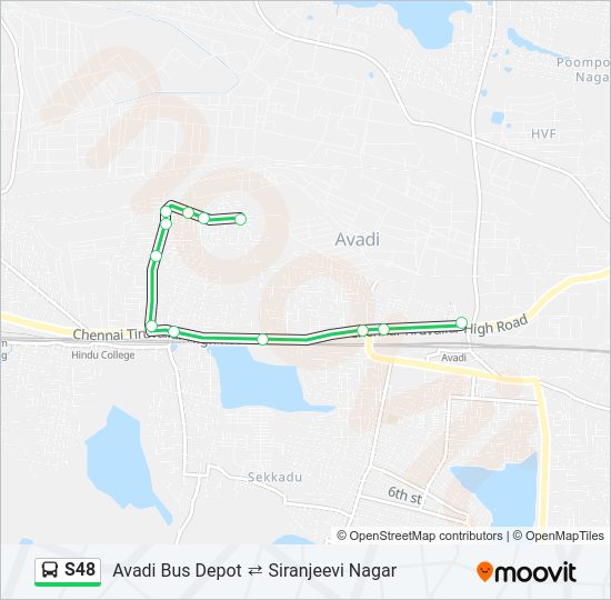 S48 bus Line Map