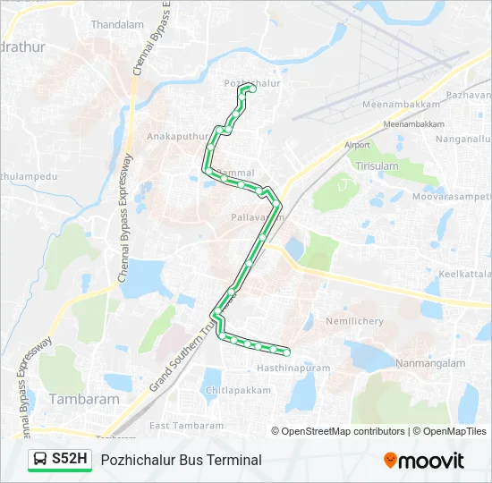 S52H Bus Line Map