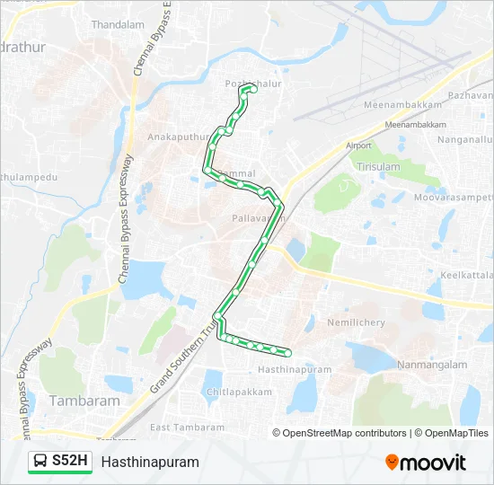 S52H Bus Line Map
