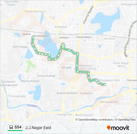 S54 Bus Line Map