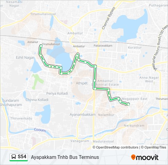 S54 Bus Line Map