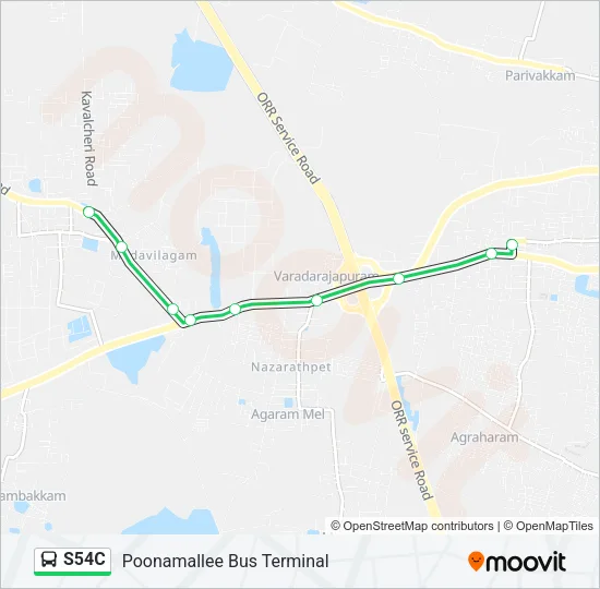 S54C Bus Line Map