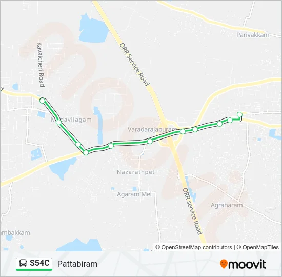 S54C Bus Line Map