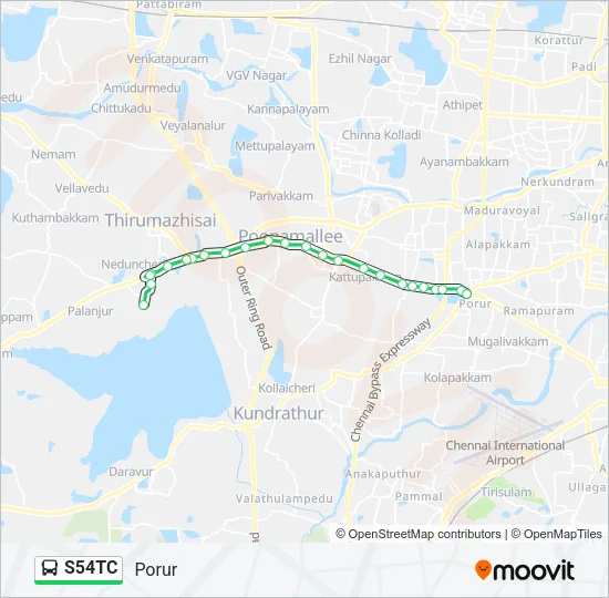 S54TC Bus Line Map
