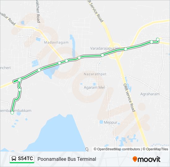 S54TC bus Line Map