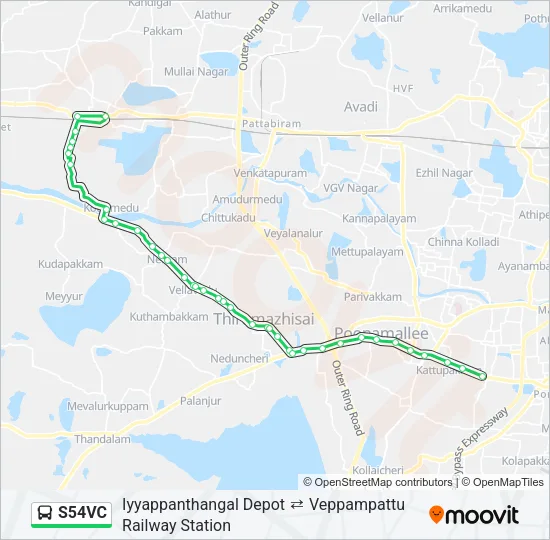 S54VC Bus Line Map