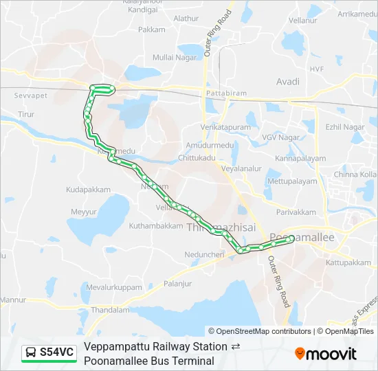 S54VC Bus Line Map