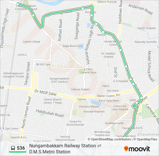 S36 Bus Line Map