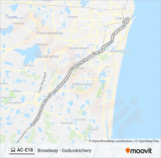 AC-E18 Bus Line Map