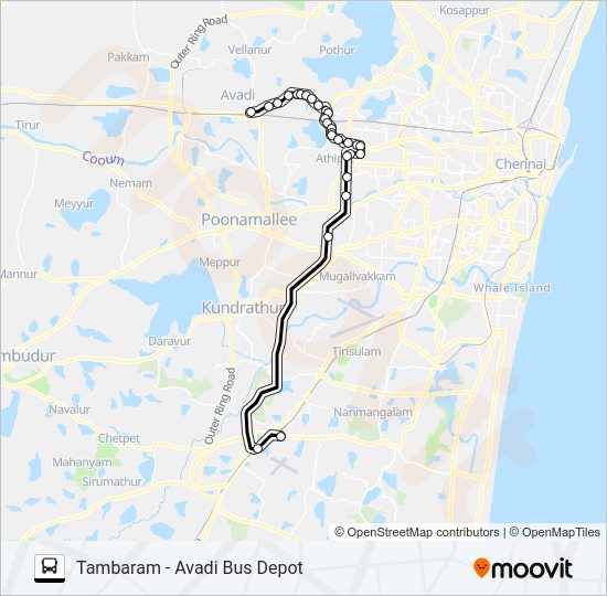 104A bus Line Map