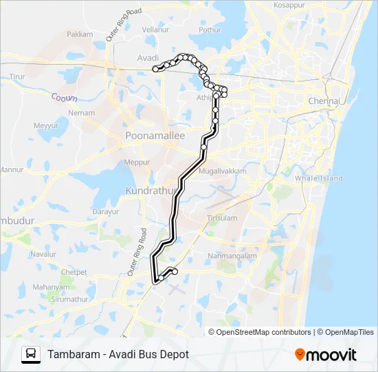 104A Bus Line Map