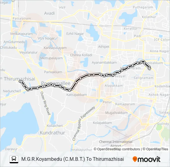 53A Bus Line Map